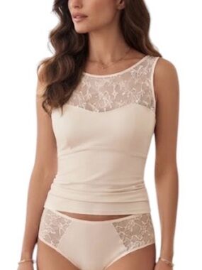 SPANX Lace Bateau Illusion Hide and Sleek Camisole Shapewear Tank
